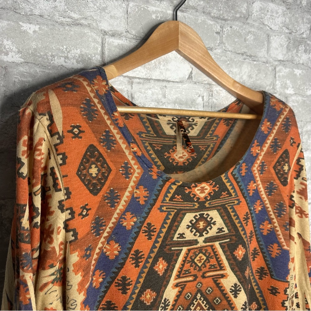 EUC Fresh of LA Bohemian Geometric Print Dress Multicolor Size 2X - Picture 5 of 14